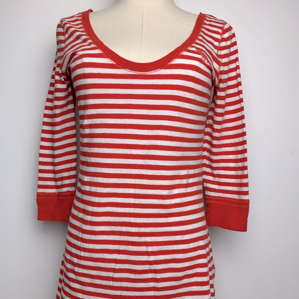 Red/White Striped Abercrombie Shirt M
